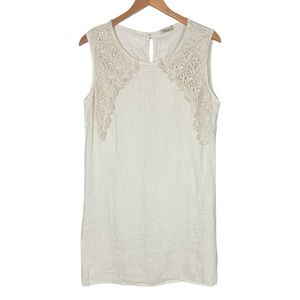 Alessia Pacini Linen Sleeveless Dress Neutral Resortwear Coastal Cottagecore